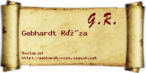Gebhardt Róza névjegykártya